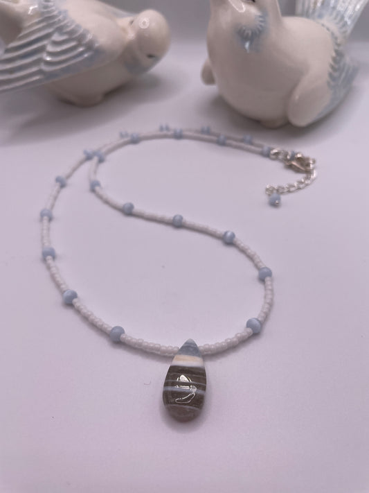 Indian cut Blue Boulder Opal Necklace and Anklet Set