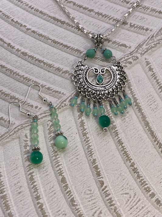 Vintage Boho Necklace and Earrings