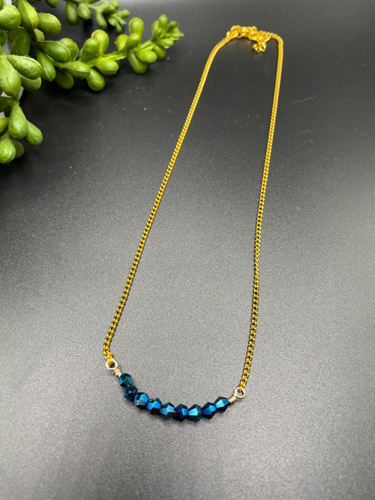 Metallic Blue-Iris Choker