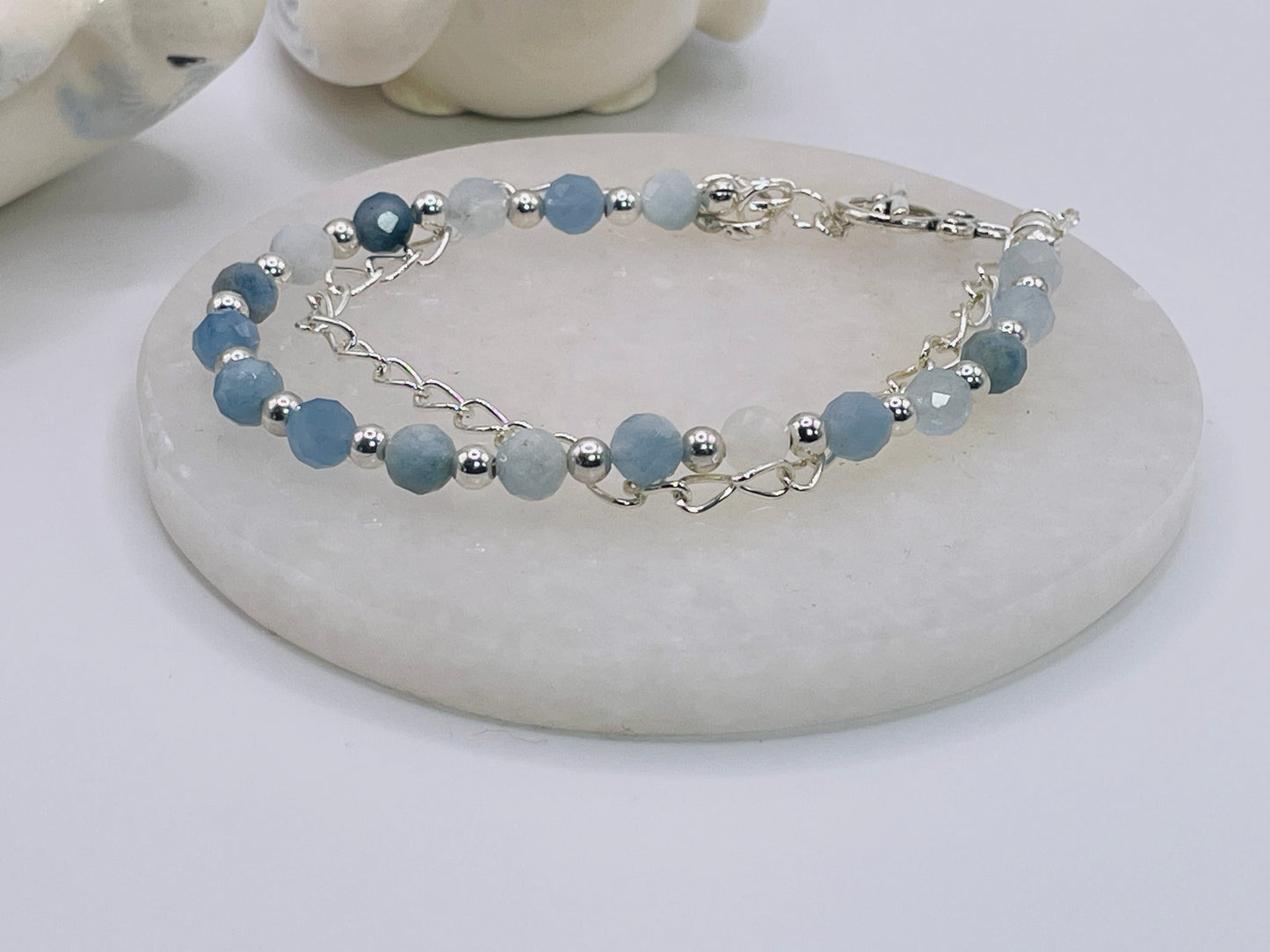 Aquamarine Double-stranded Bracelet