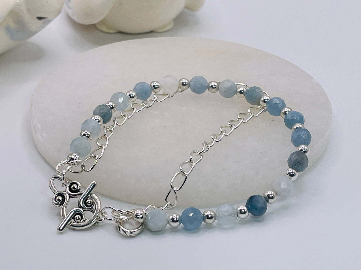 Aquamarine Double-stranded Bracelet