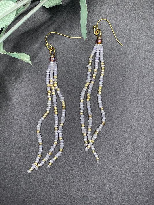 Lilac Horsetail Earrings