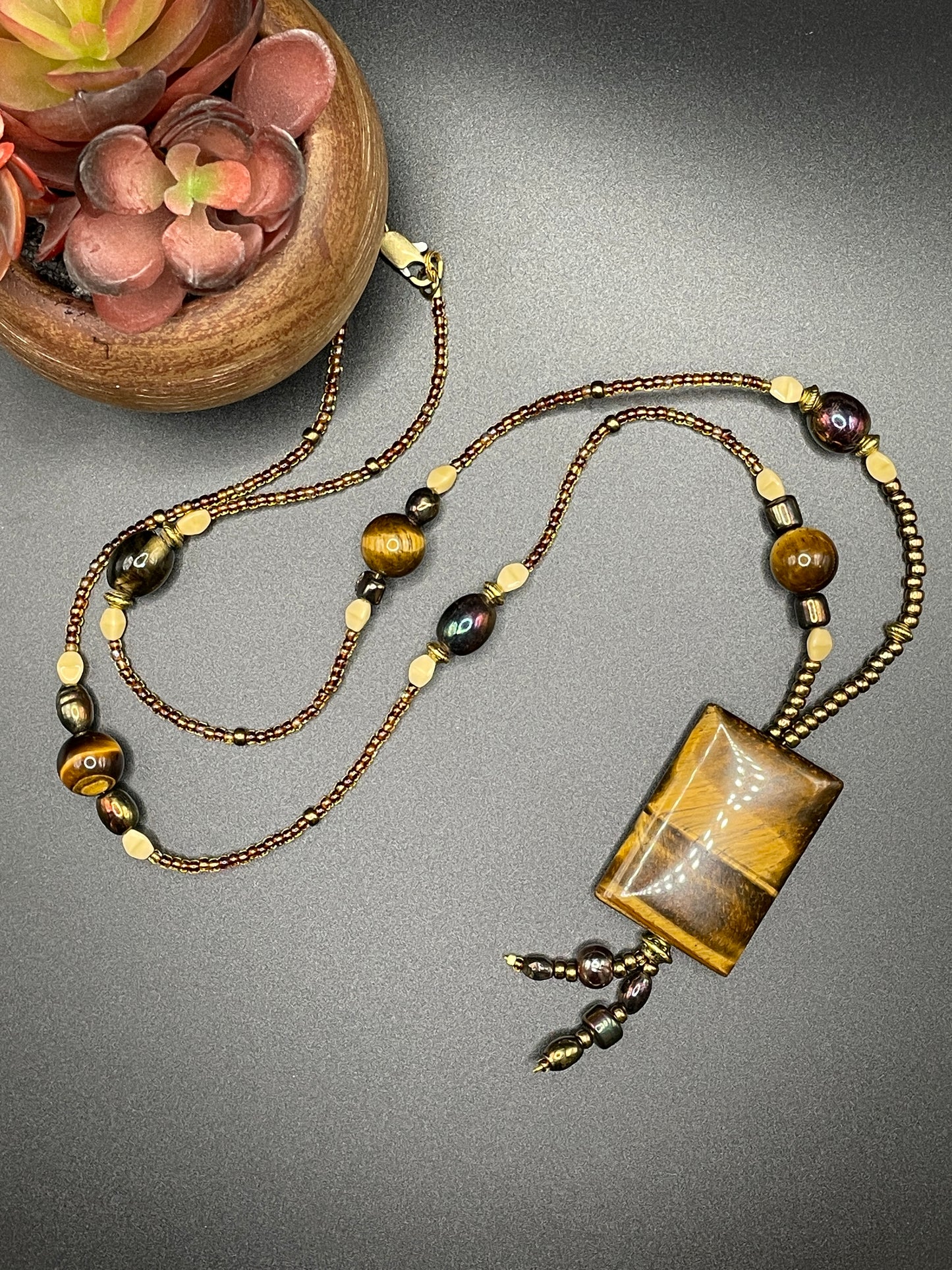 Tiger Eye Pendant Necklace