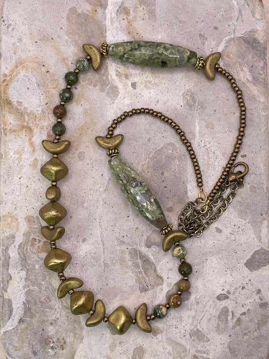 Rhyolite Barrel Necklace